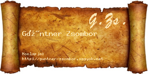 Güntner Zsombor névjegykártya