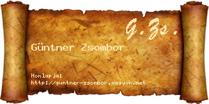 Güntner Zsombor névjegykártya